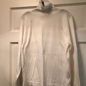 white talbots cotton turtleneck